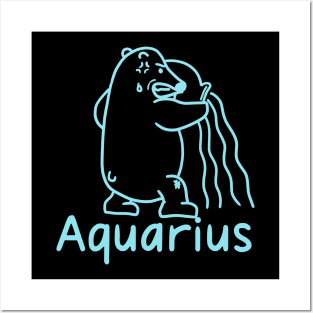 Aquarius Bear Cute 2 Posters and Art